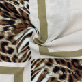 Leopard Pattern Splicing Printed 100% Rayon Cloth